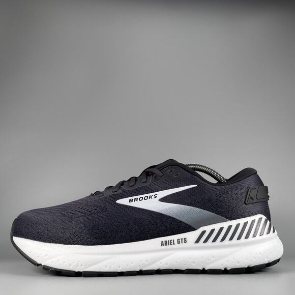 Women\'s 12 Men\'s 10.5 Brooks Ariel GTS 24 Ebony Black White Running Sneakers GUC main image 9